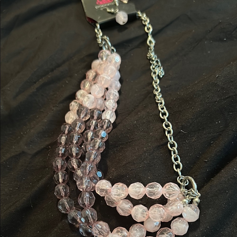 Pearl and Crystal Choker Necklace with Silver Chain